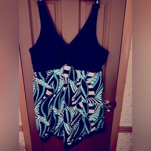 Bet & Fit  Swim Dress  Blue Floral 5XL  NWT
